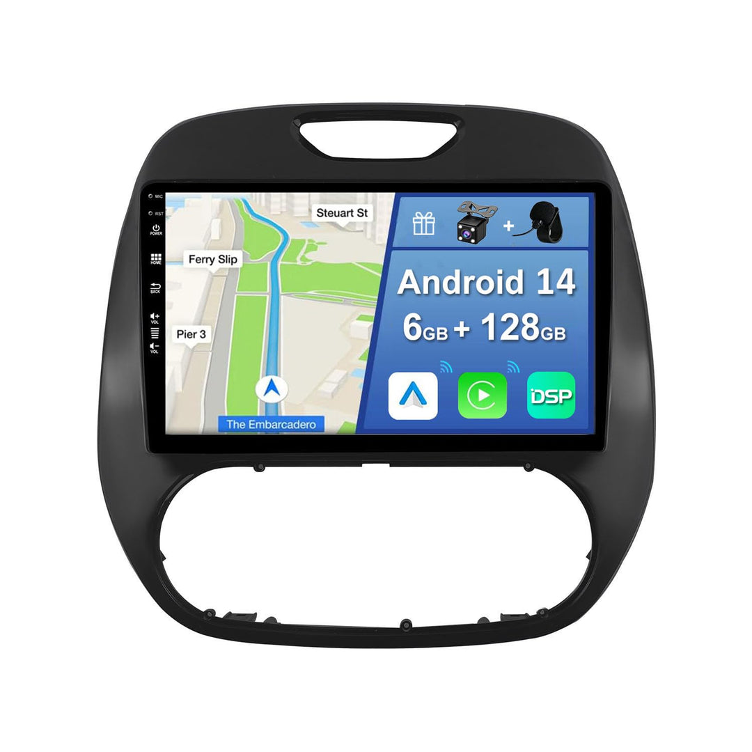 [6GB+128GB] Android 14 Autoradio für Renault Kaptur Captur (2014-2019)-[Integriertes CarPlay/Android