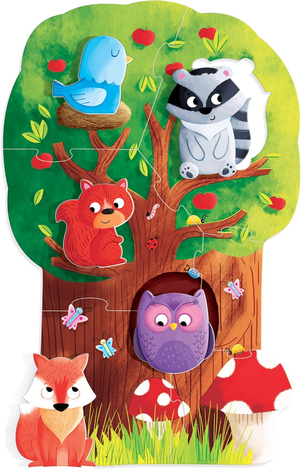 Headu IT20133 Montessori My First Puzzle The Forest Lernspiel, Mehrfarbig, Large