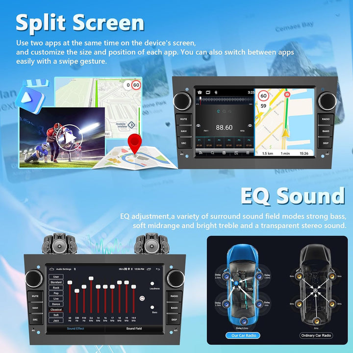Autoradio für Opel Combo Astra Antara Corsa Zafira mit Wireless Carplay Android Auto, 7" Bildschirm
