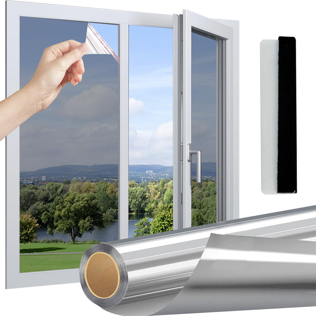 Spiegelfolie Fenster Sichtschutz Selbstklebend Fensterfolie Wärmeisolierung Reflektierende Dachfenst