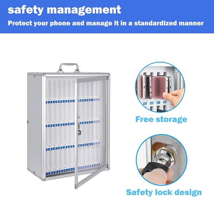 YINXSLO Handytresor Aluminium Handy gefängnis Wandmontierter Handysafe Abschliessbare Handygarage Sc