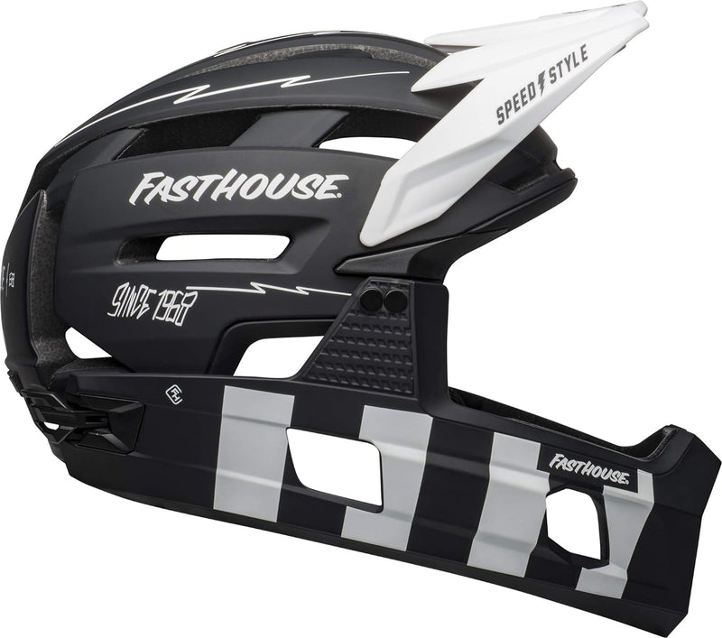 BELL Herren Super Air Helm S Matte Black/White Fasthouse, S Matte Black/White Fasthouse