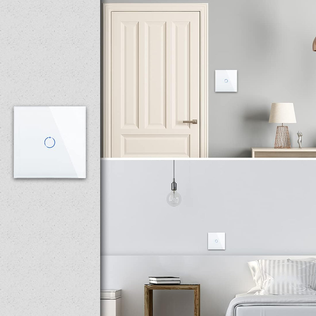 2er-Pack CNBINGO Wechselschalter unterputz - Touch Lichtschalter einfach - Wandschalter Weiss - Berü