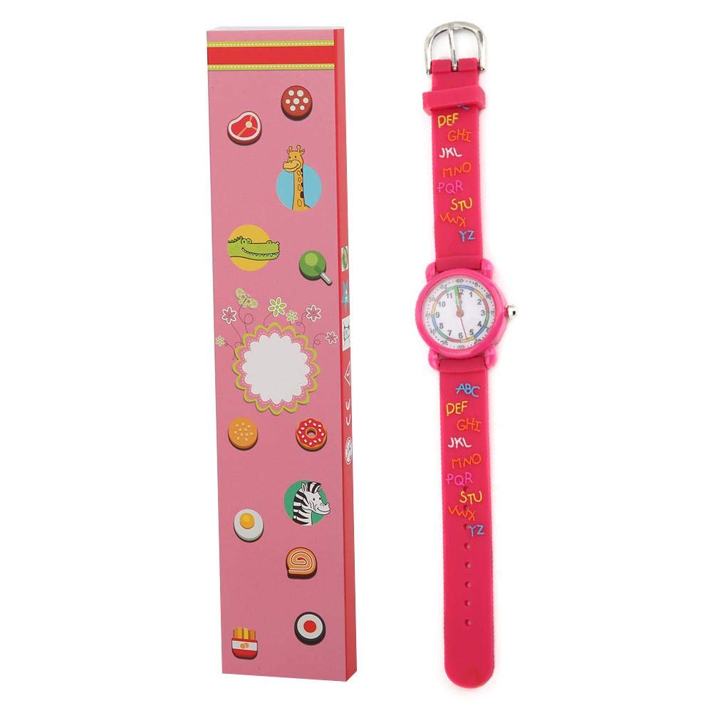 Kinder Cartoon Uhr, Briefmuster wasserdichte Kinder Armbanduhr PU Armband Armbanduhr für Kinder Klei