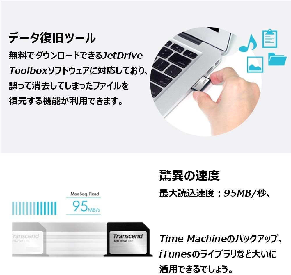 Transcend 128 GB JetDrive Lite extra Speicher-Erweiterungskarte für MacBook Air 13''; angepasst und