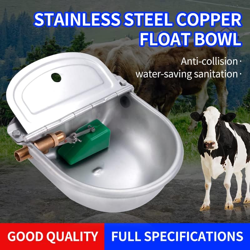 MOGOULUA Automatische Tränkebecken mit Kupfer Schwimmerventil Grosse Kapazität Edelstahl Rindertränk