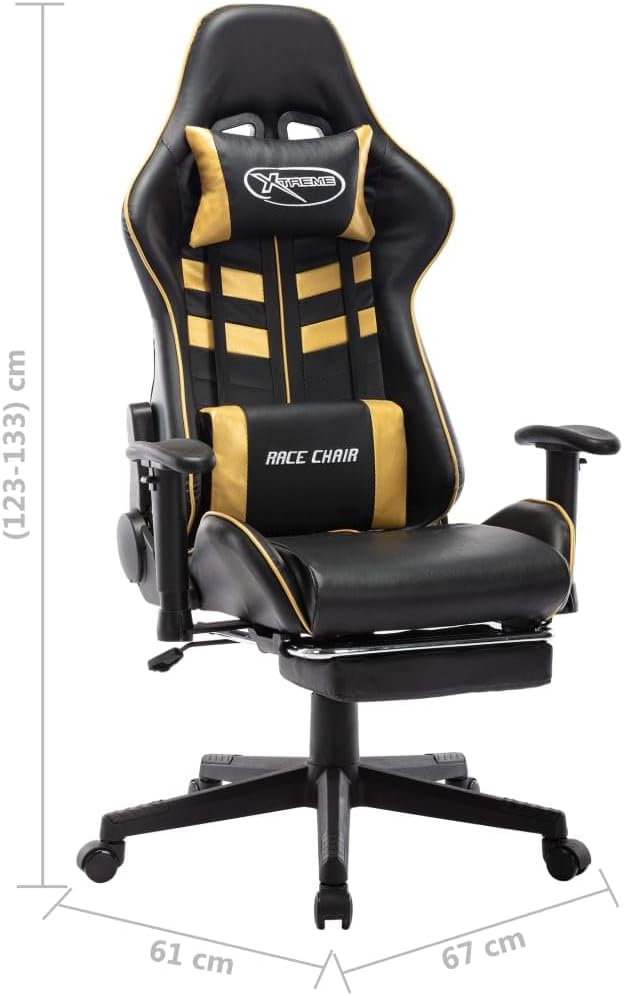 vidaXL Gaming Stuhl mit Fussstütze Höhenverstellbar Chefsessel Bürostuhl Schreibtischstuhl Sportsitz
