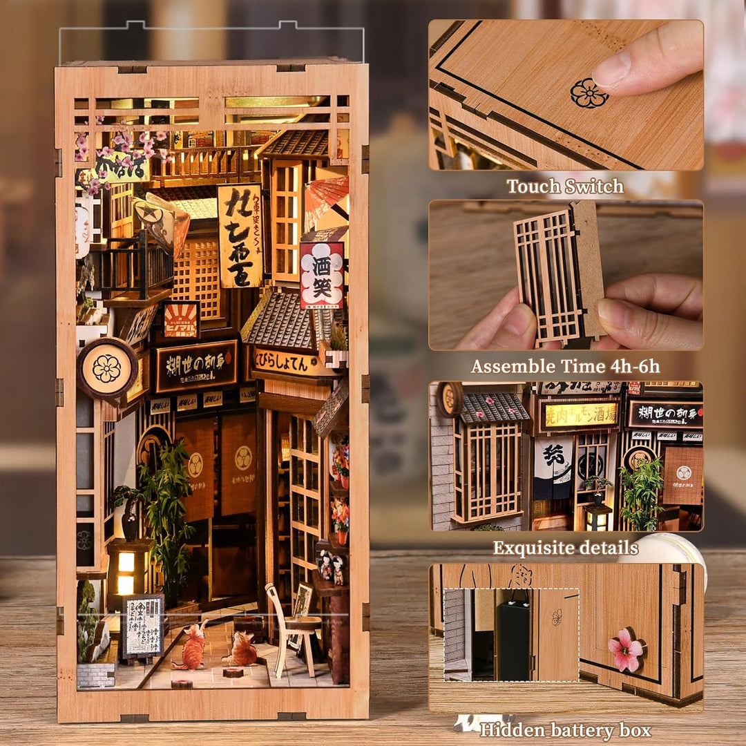 Book Nook Kit, DIY Miniatur Haus Puppenhaus Bausatz Bücherregal Deko für Jugendliche und Erwachsene（