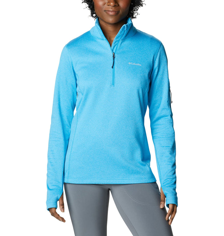 Columbia Damen Park View Half-Zip Grid Fleecejacke mit halbem Reissverschluss Blue Chill Heather XS,