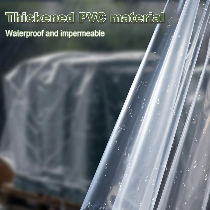 Wasserdichtes Transparent Plane mit Ösen, Klare PVC Wetterfeste Abdeckplane, Reissfeste Vorhang für