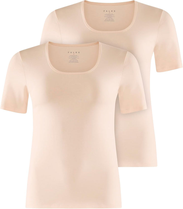 FALKE Damen Daily Comfort 2-Pack Round Neck Unterwäsche bequemes Unterhemd hautfreundlich Kurzarm mi