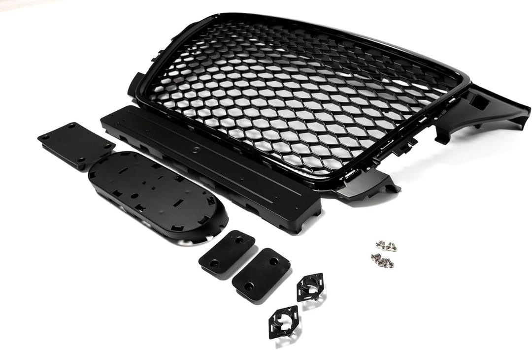 Passend für Audi A3 8P Kühlergrill Wabengrill Front Grill mit Emblemhalter PDC 08-13