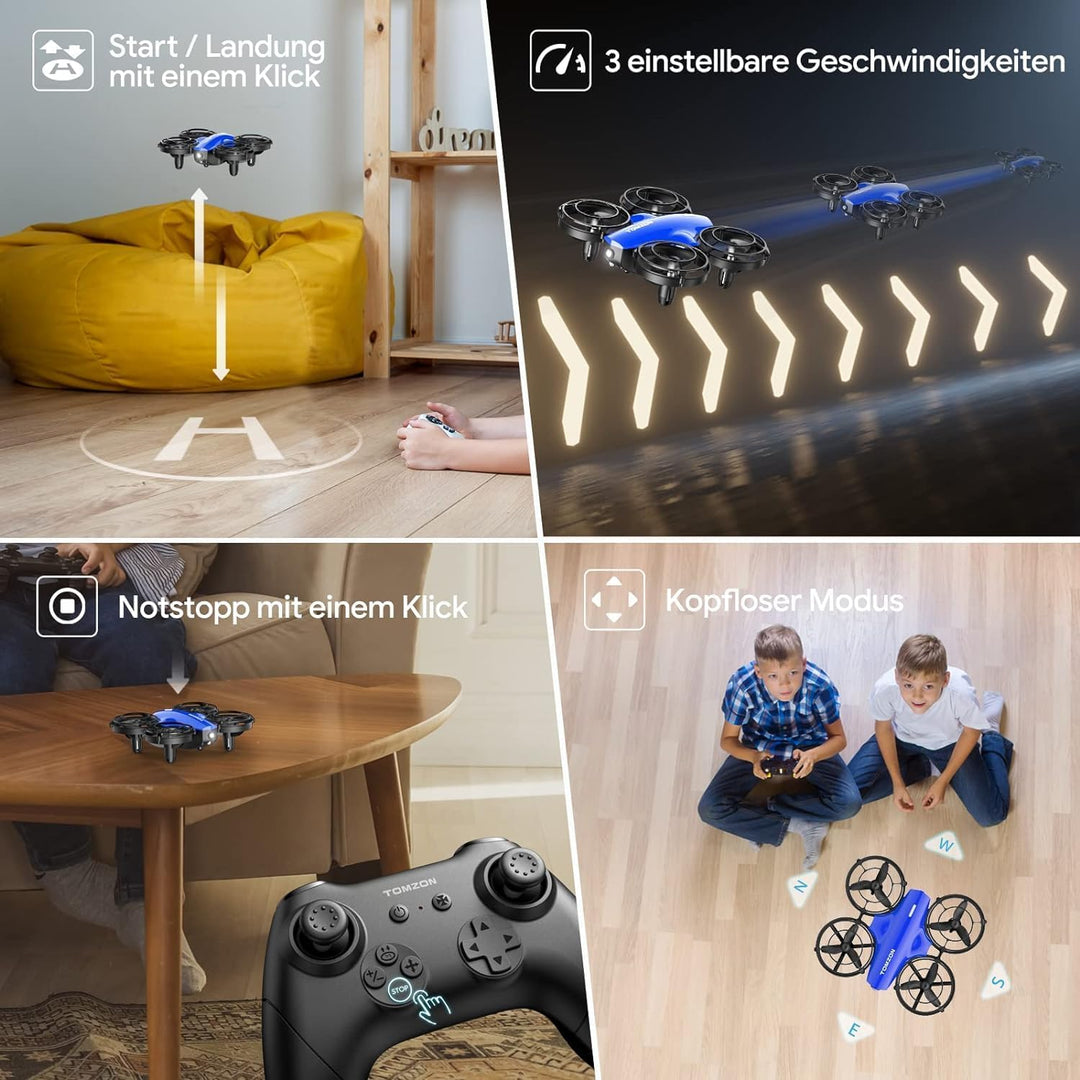TOMZON 2er-Pack A24 Mini Drohne für Kinder mit Kampfmodus, Flugzeug ferngesteuert RC Quadrocopter fü