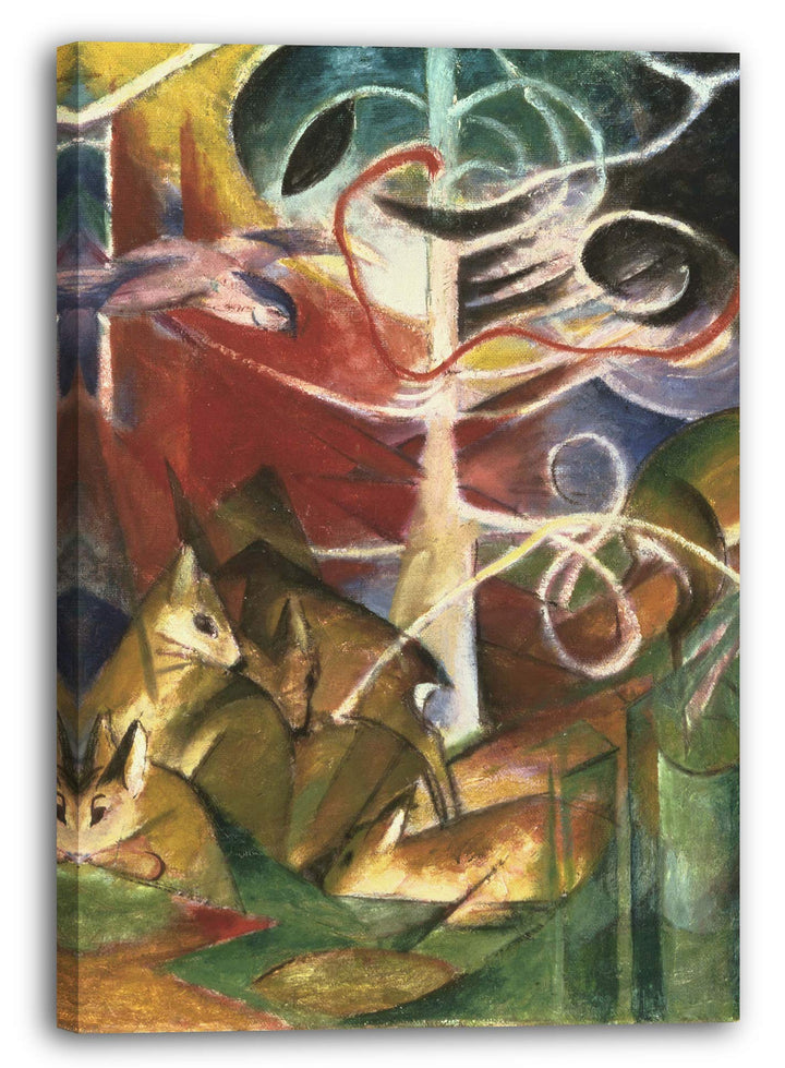 Printed Paintings Leinwand (70x100cm): Franz Marc - Rehe im Wald I (1913) 70x100 cm, 70x100 cm