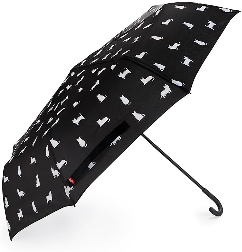 balvi Schirm Meowmbrella Farbe Schwarz Originelles Design voller Katzen Aus Nylon
