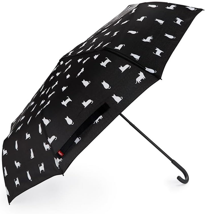 balvi Schirm Meowmbrella Farbe Schwarz Originelles Design voller Katzen Aus Nylon