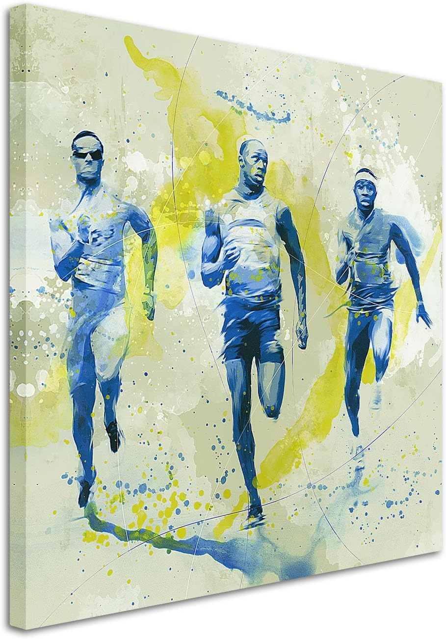 Paul Sinus Art Running II 60x60cm SPORTBILDER Splash Art Wandbild Aquarell Art
