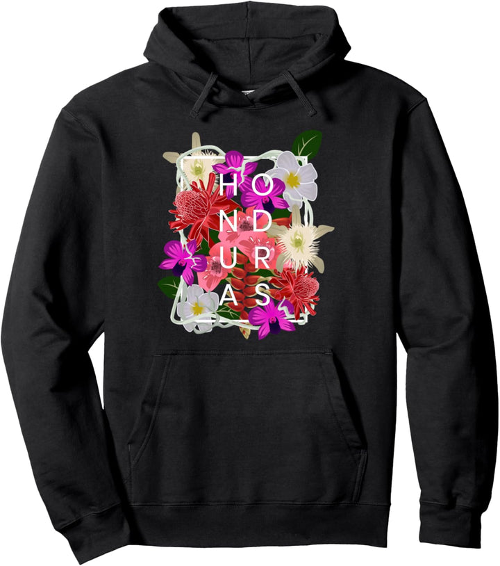 Blumen von Honduras Wortkunst - Honduranischer Stolz Pullover Hoodie