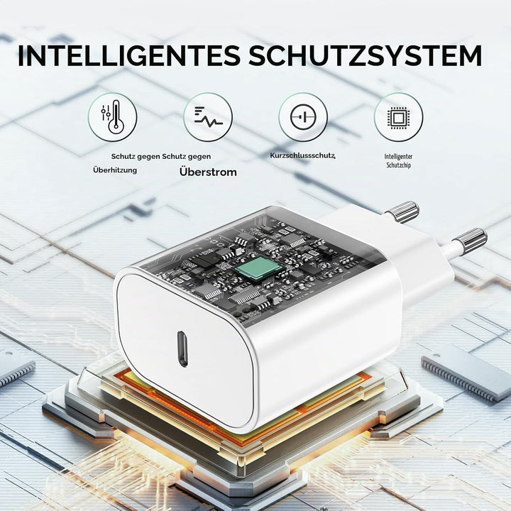 iPhone 17 16 15 Ladegerät, 20W USB C Adapter mit 1M Ladekabel, iPhone Charger, USB C Netzteil Stecke