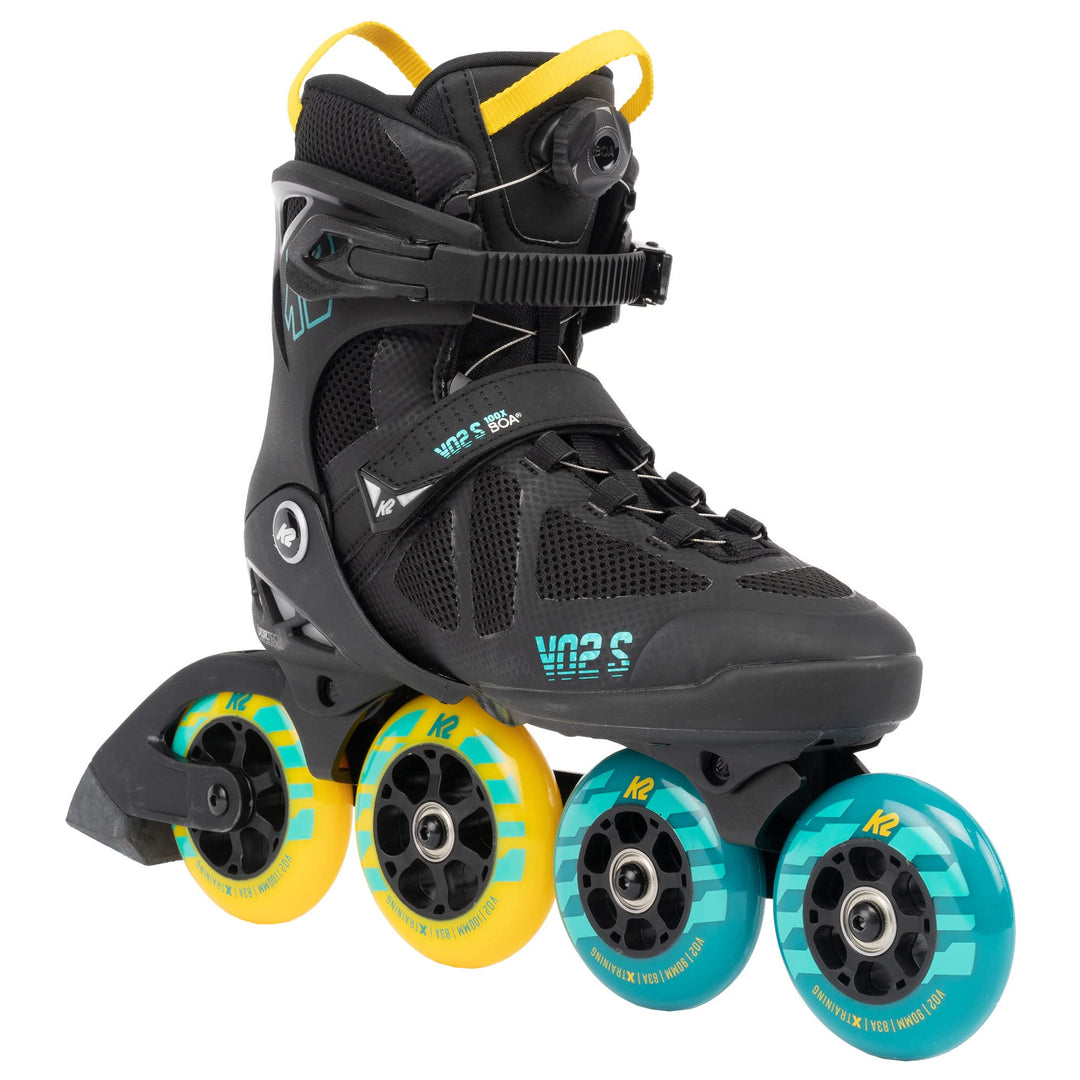 K2 Skates Unisex Inline Skates VO2 S 100 X BOA, black - blue - yellow, 30G0142 EU: 43.5 (UK: 9 / US: