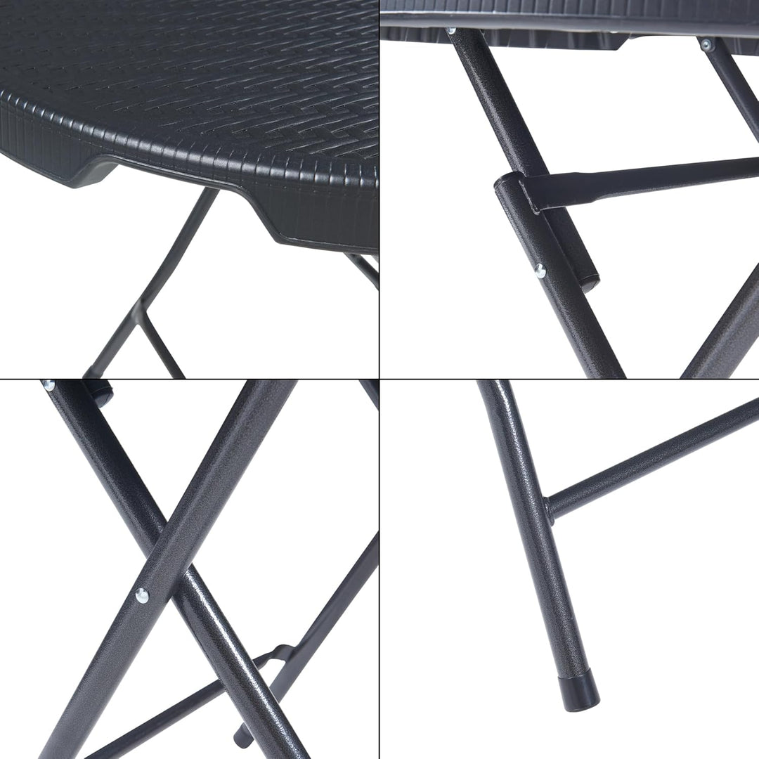 [en.casa] Klapptisch Mark Gartentisch Campingtisch klappbar 80 x 74 cm rund Picknicktisch Outdoor Ra