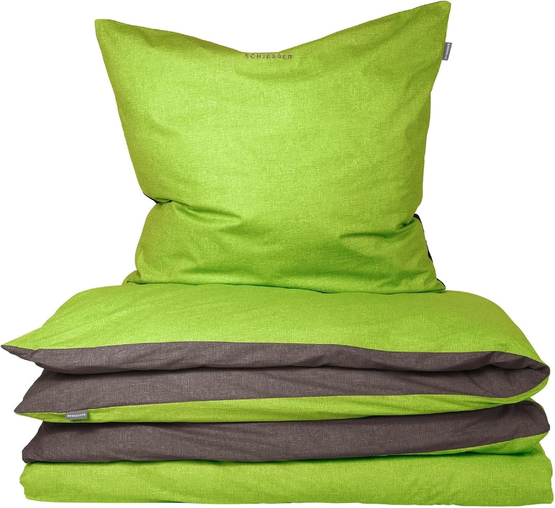 Schiesser Wende-Bettwäscheset Doubleface in angenehm glatter Renforcé Qualität, Made IN Green, Farbe
