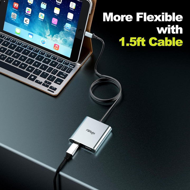 fairikabe USB C auf Dual DisplayPort MST Hub Splitter, USB Typ C auf Dual 4K@60Hz 2X DisplayPort 1.2