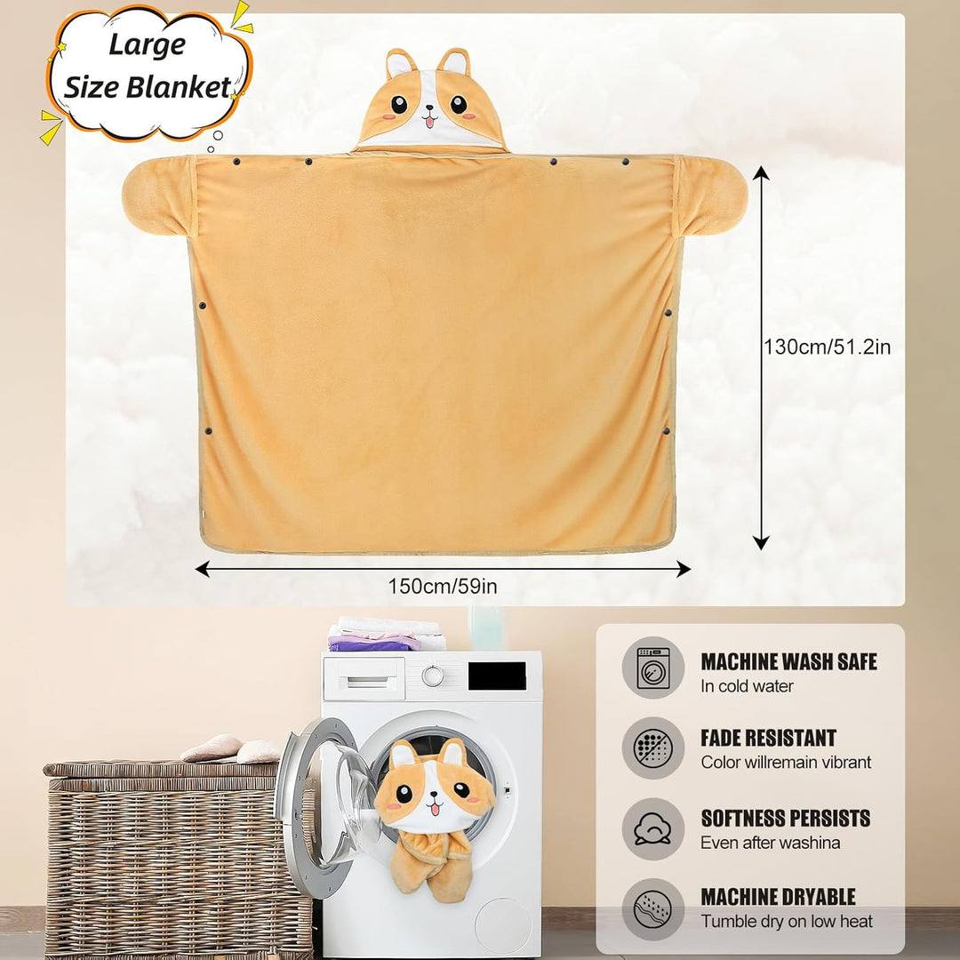MSISILY Tragbare Decke, Flauschig Kuscheldecke mit Ärmeln, Hunde Sherpa TV-Decke Geschenk für Frauen