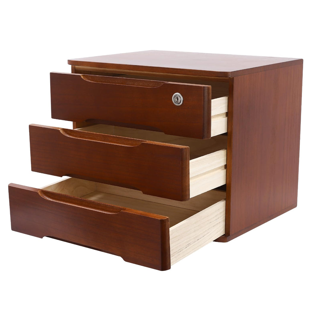 3 Schicht Desktop Storage Box, Desktop Storage Box mit abschliessbarer Schublade, Bürobedarf Schubla