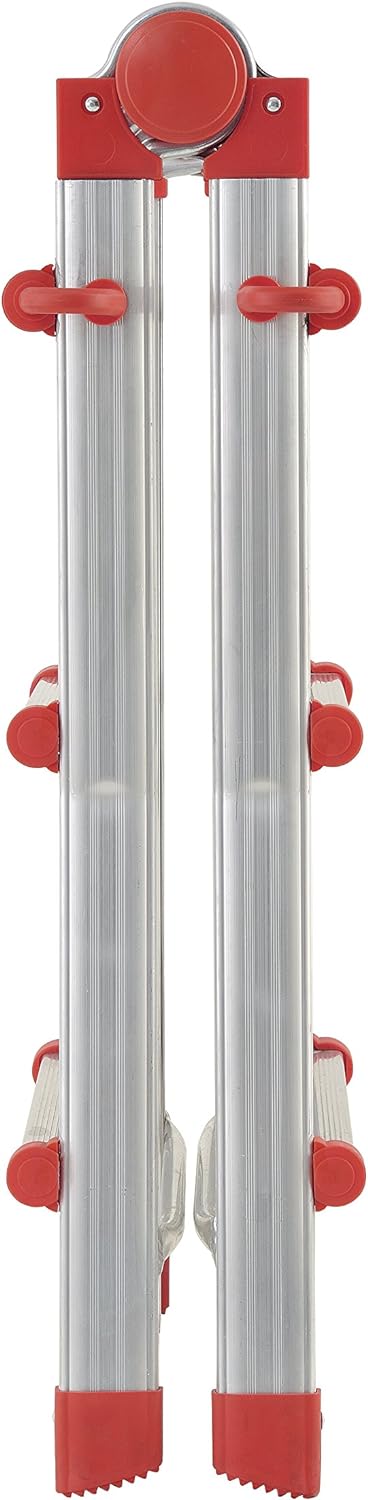 Hailo 7516-151 Alu-Multifunktions-Teleskopleiter MTL, 4x3 Sprossen - Verwendbar als Anlege- und Schi
