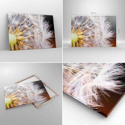 Bilder auf Leinwand 100x70cm Leinwandbild mit Rahmen Baby Sommer Pflanze Gross Wanddeko Bild Schlafz