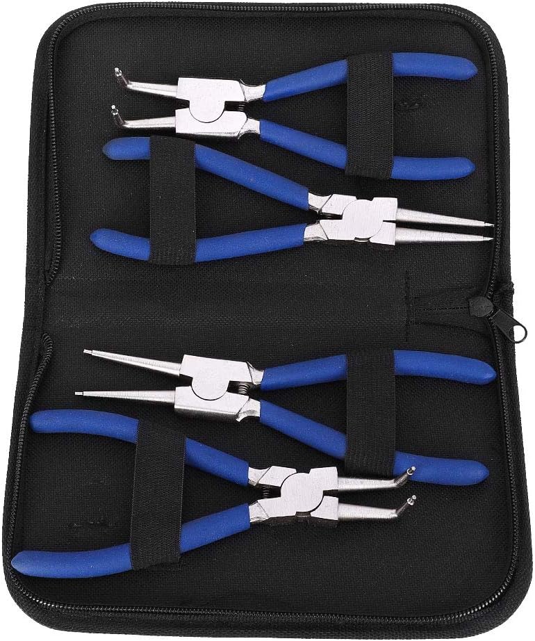 Sprengringzangen Satz 4-tlg mit 90° abgewinkelte und gerade 17,8 cm Rostschutz Sicherungszange für A