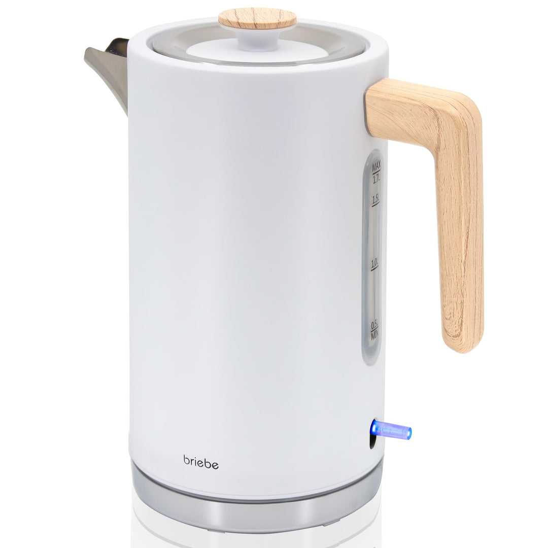 briebe Nordic Wasserkocher 1,7L Elektrischer Teekocher 2200W Schnell Aufheizender, BPA-frei, 360° So
