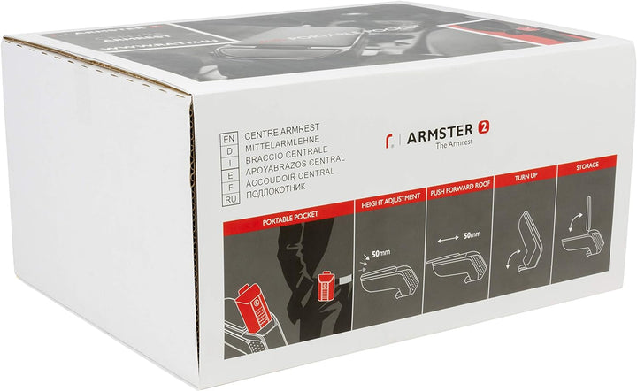 RATI ARMSTER 2 Apoyabrazos Específico Negro para Dacia Duster (2018-), con compartimento de Almacena