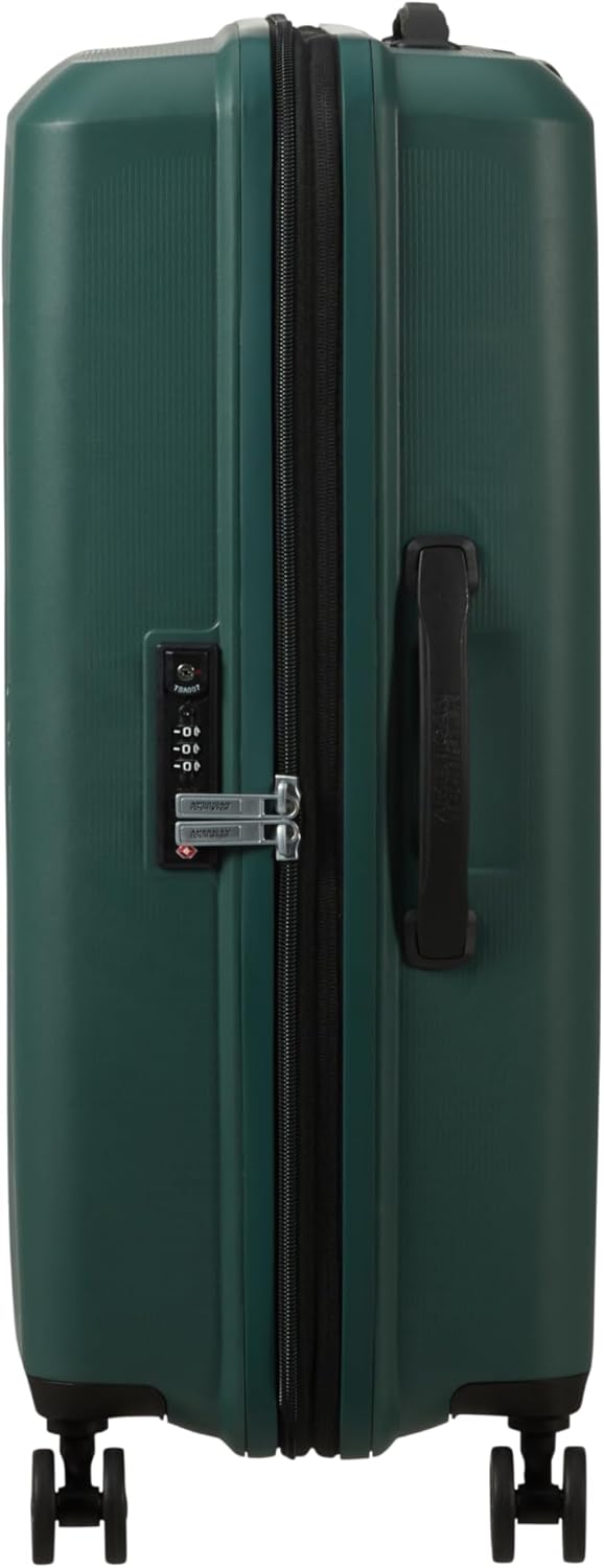 American Tourister Aerostep - Spinner M, Erweiterbarer Koffer, 67 cm, 66.5/72.5 L, Grün (Dark Forest