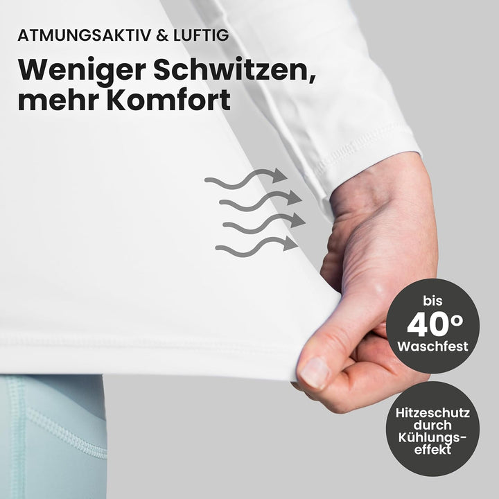 iQ-UV Sportshirt Damen Langarm – Elastisches UV Shirt für Damen für Wasser & Sport – Rash Guard mit