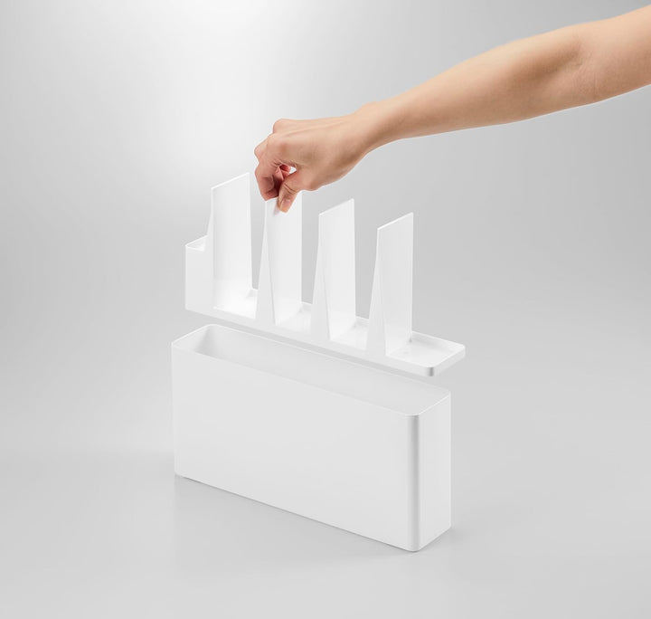 Yamazaki 8146 TOWER Organizer für Küchenzubehör, Stainless Steel, weiss