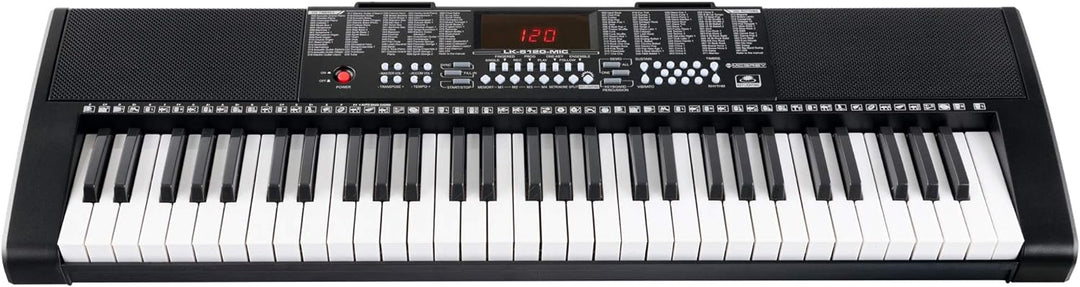 McGrey LK-6120-MIC Keyboard Set - Einsteiger-Keyboard mit 61 Leuchttasten - 255 Sounds und 255 Rhyth