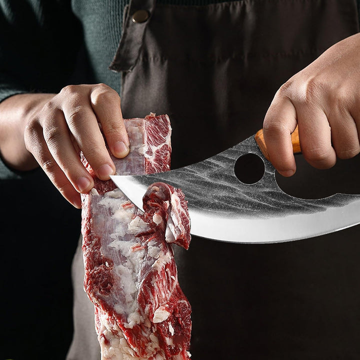 Haus und Outdoor-Kochmesser Ulu Style Chef Messer Hand geschmiedet Küchenmesser Full Tang High Carbo