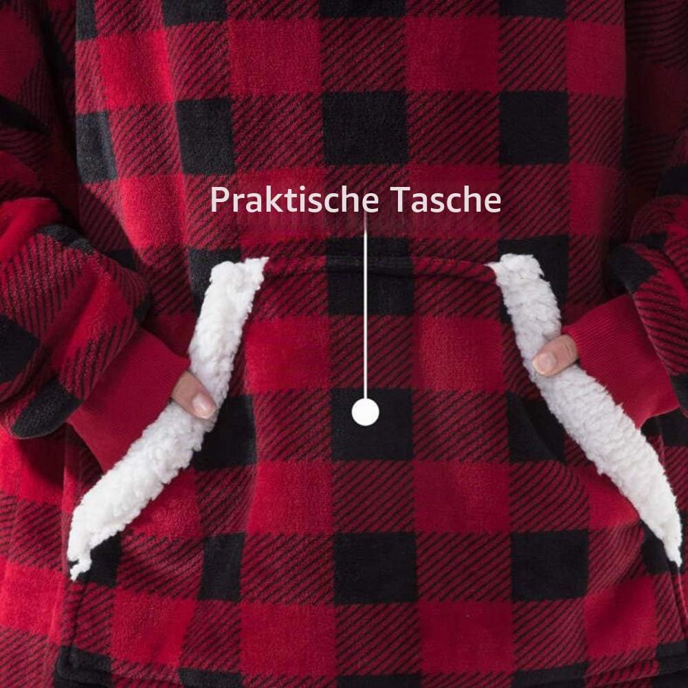 Shamdon Home Collection Oversize Hoodie Decke Damen, Unisex Kapuzenpullover, Riesen-Sweatshirt, Supe