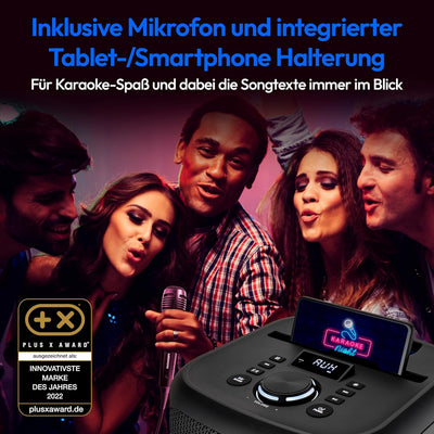 MEDION S61991 Partylautsprecher mit Bluetooth (Partysoundsystem inklusive Mikrofon, Party Box, tragb