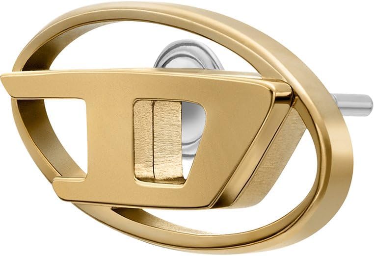 Diesel Herrenohrringe aus Edelstahl oder Halbedelstein mit Ohrsteckerverschluss, Butter-Gold
