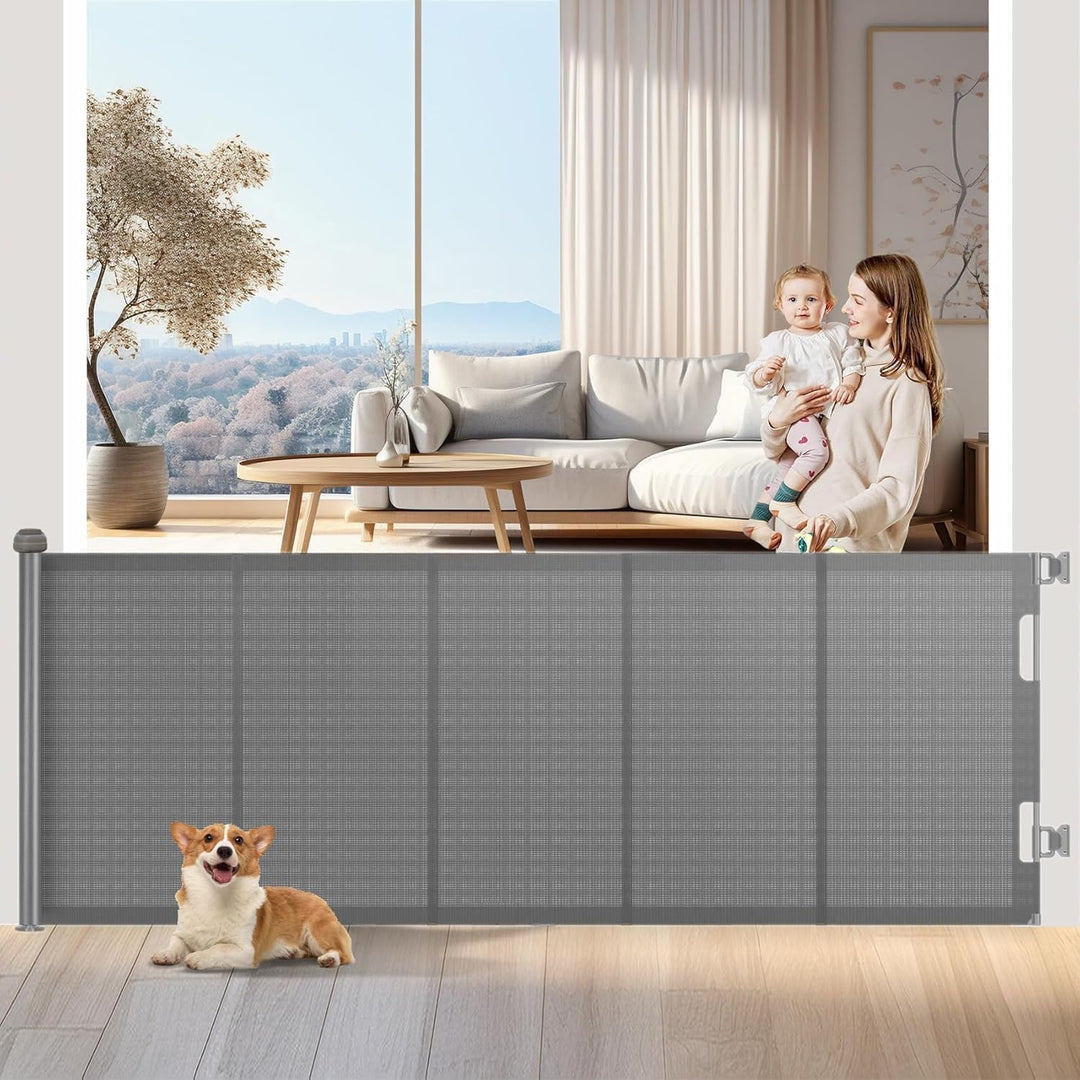 Wodondog Baby-treppenschutzgitter,0-300 cm, 83 cm Hoch,türschutzgitter ausziehbar, Einhändig Bedienb