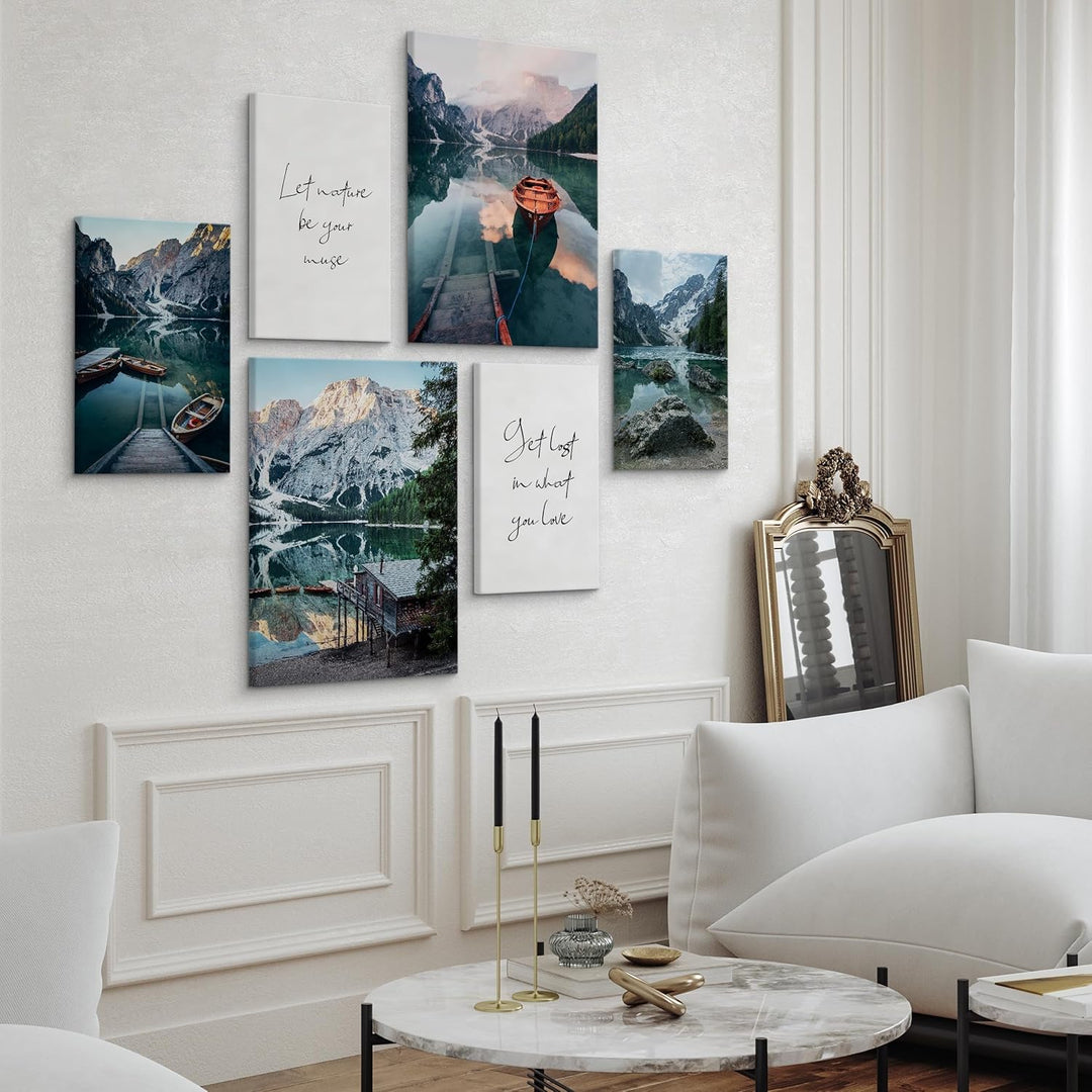 Muralo - Wandbilder Set - Leinwand Bilder Set Aufhängefertig - Bilder für Wohnzimmer Schlafzimmer -