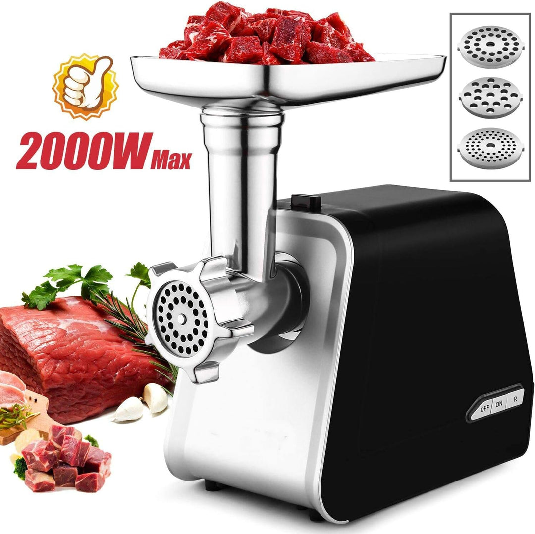 2000W Profi Fleischwolf Elektrisch mit Wurstfüller & Keksaufsatz Wurstmaschine Fleischmaschine mit 3