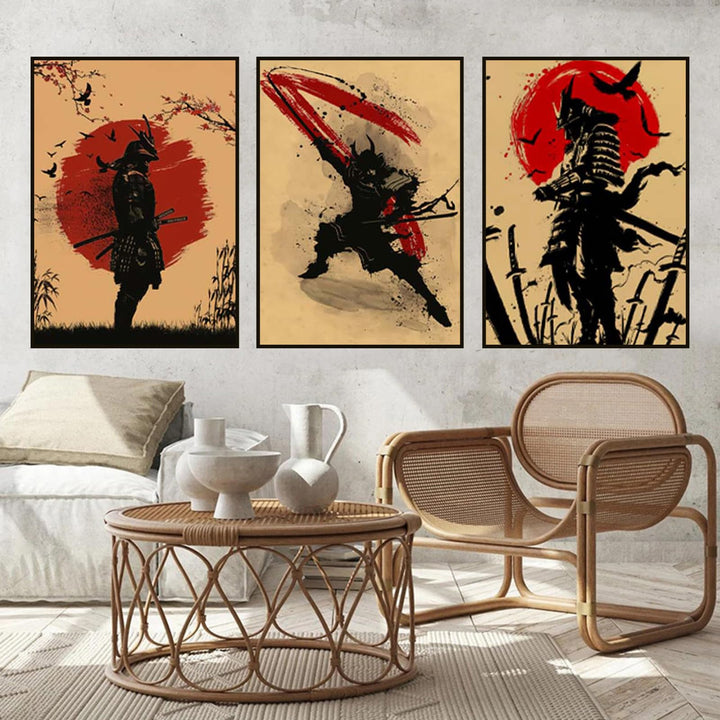 UGZDEA Japanese Samurai Leinwand Bilder, Japanese Bushido Art Portrait Poster Modern Dekoration Post