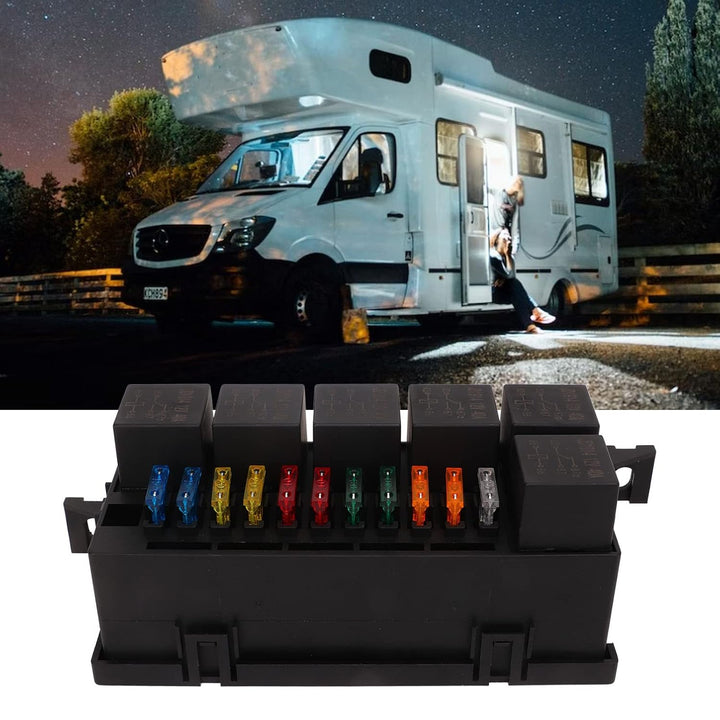 Wasserdichtes Sicherungs-Relais-Box-Kit 6 Relais 11 ATC ATO-Sicherung, Wasserdichte Klinge, 12 V, fü