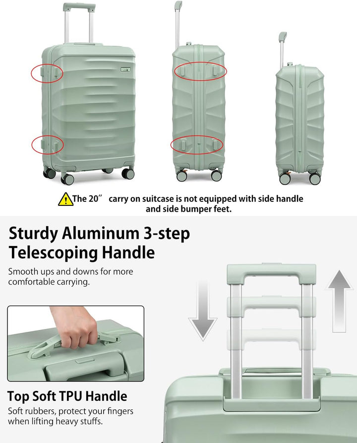Sea choice Reisekoffer Set 5 Teilig ABS Hartschale Trolley Kofferset Gepäckset Grosse Kapazität Hand