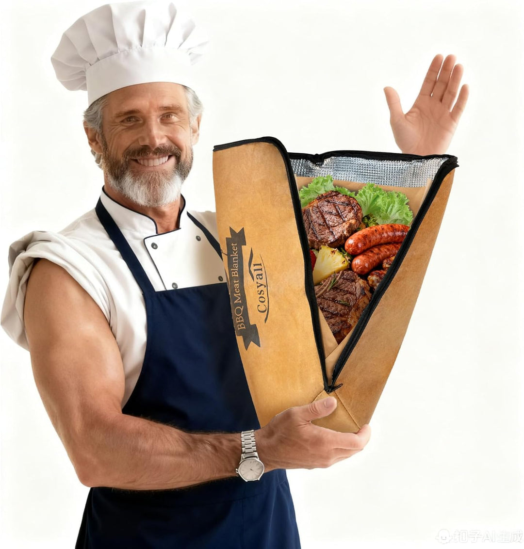 Grilldecke zum Ruhenlassen von Fleisch, Wiederverwendbare isolierte Grill-Ruhetasche für Rinderbrust