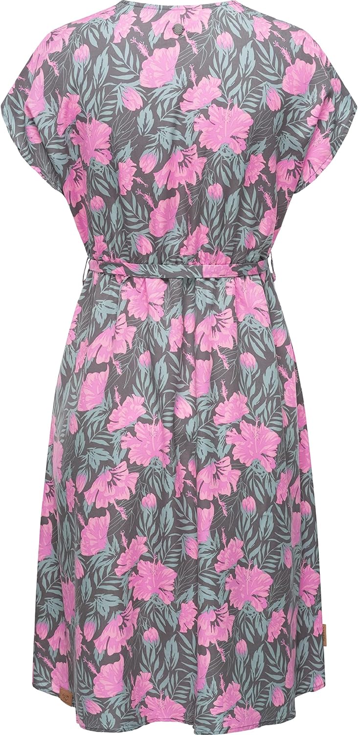 Ragwear Damen Kleid Midi Sommerkleid aus Lyocell Selyma Organic XS-XXL XS Tall Grau, XS Tall Grau